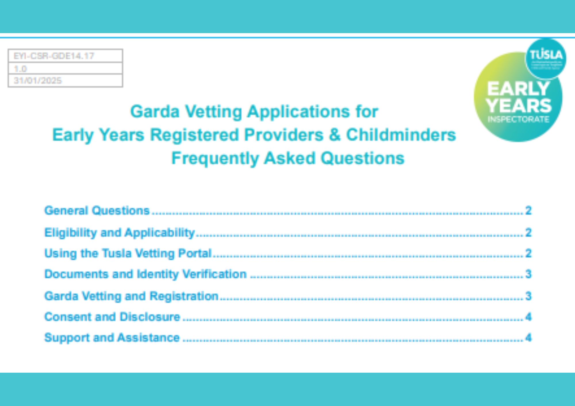 FAQs Garda Vetting A4 Landscape