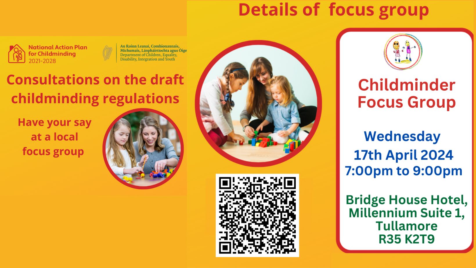 Focus group for consultations on draft childminding regulations Events Page 21 03 2024