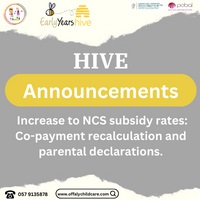Hive Announcement 03 05 2024 NCS Increase to NCS subsidy rates Co payment recalculation and parental declarations thumbnail image 