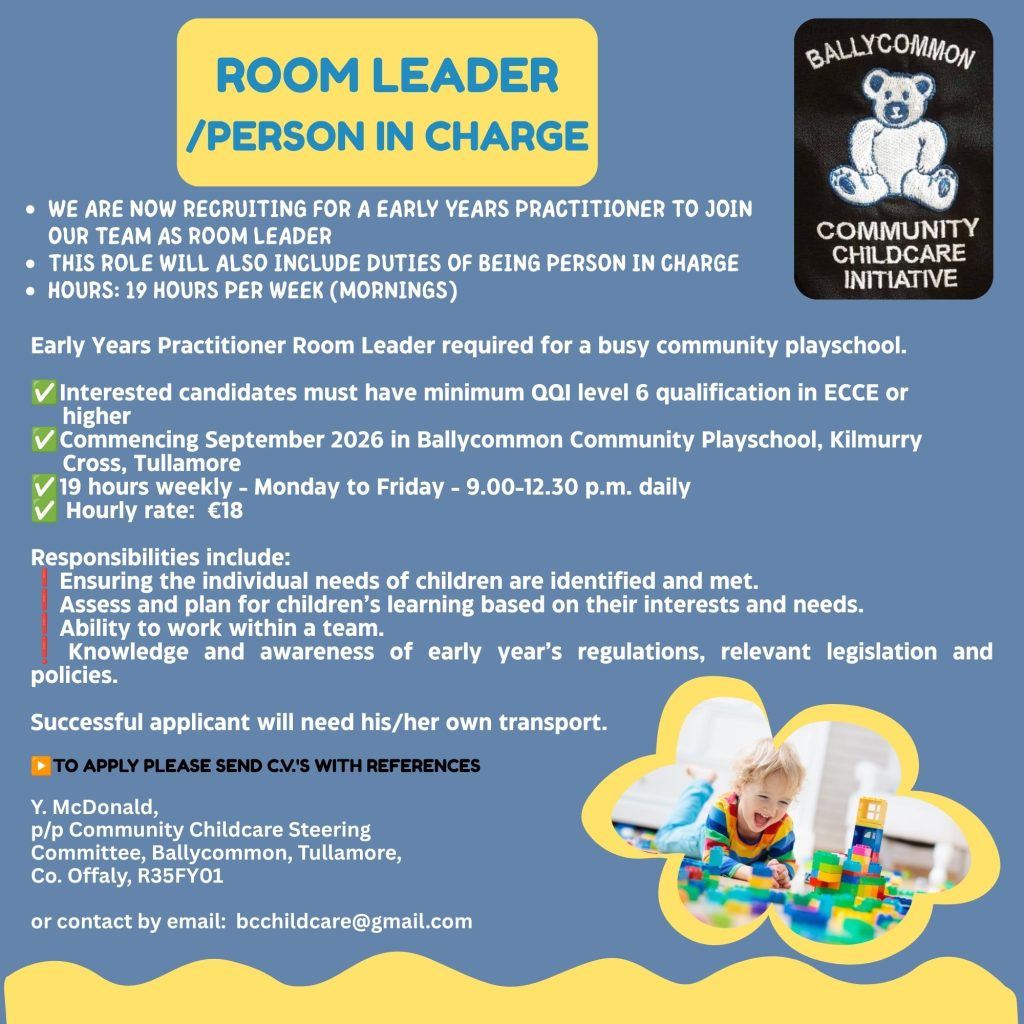 ballycommon afterschool job advert 17 06 2026 (logo)