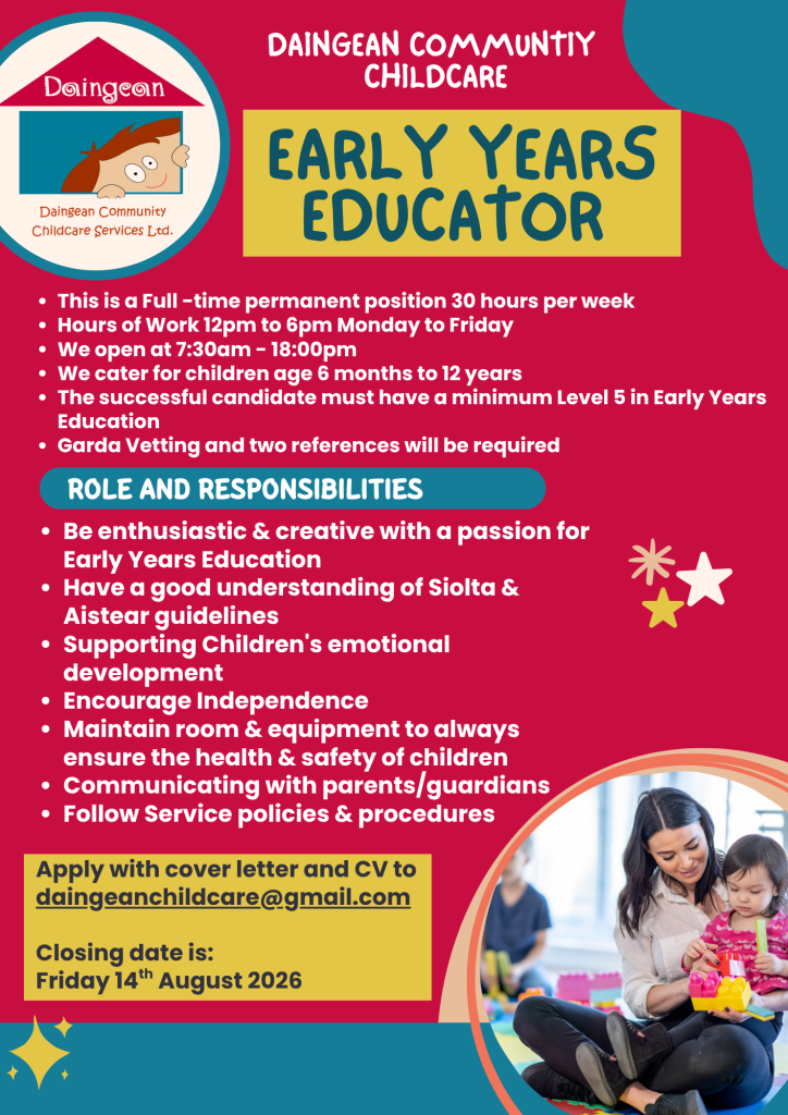 daingean elc job advert 21 07 2026